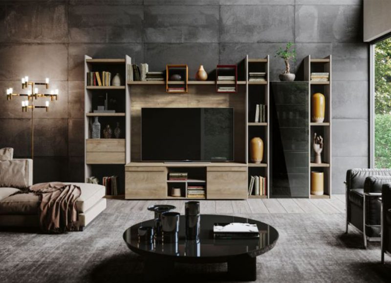Library and TV stand
