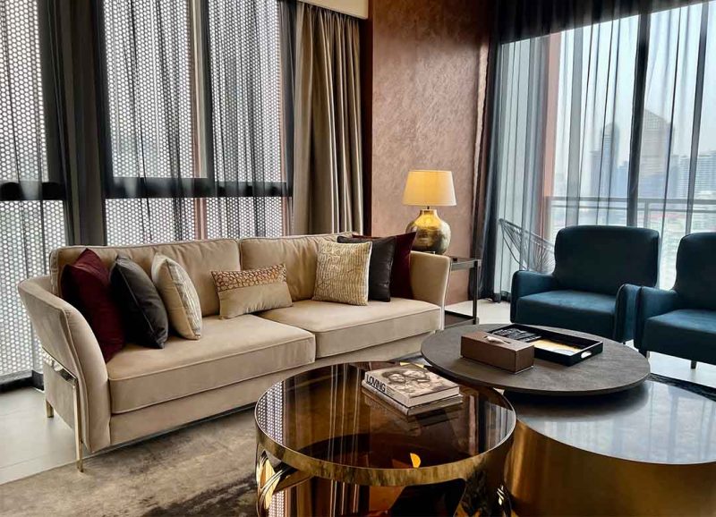 Mid-century sofa style. Elementi Interiors Bangkok