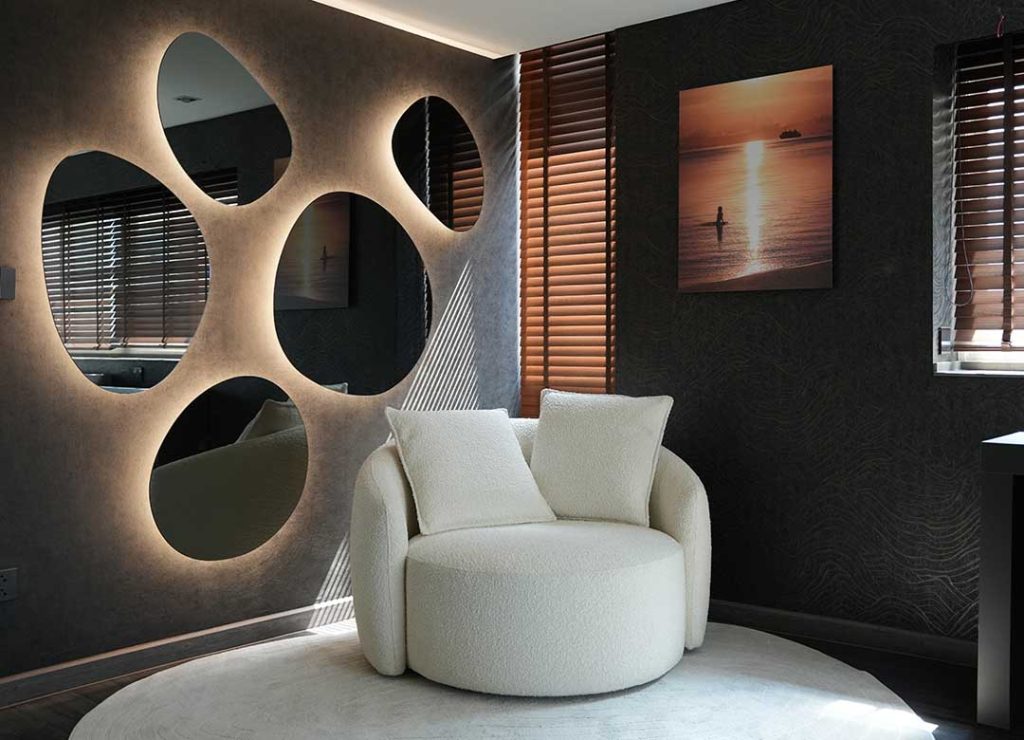 Bedroom mirror combo and armchair | Nomadic Interiors