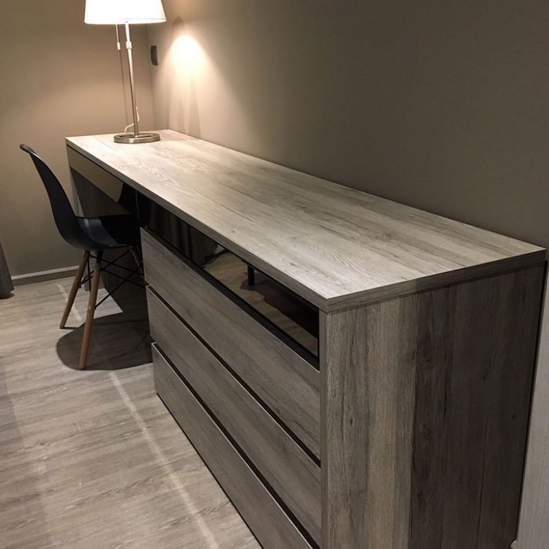 Guest room desk with drawers